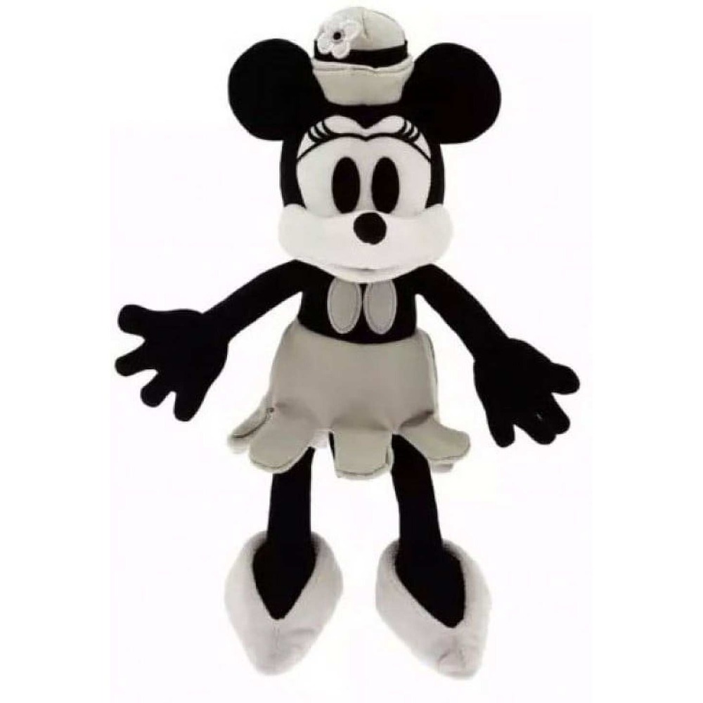 Disney 15in Minnie Mouse Plush 100 Decades 1920s Vintage Style Monochrome Toy